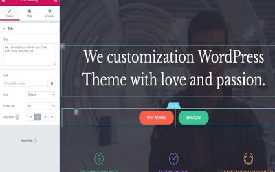 build or customize website using elementor